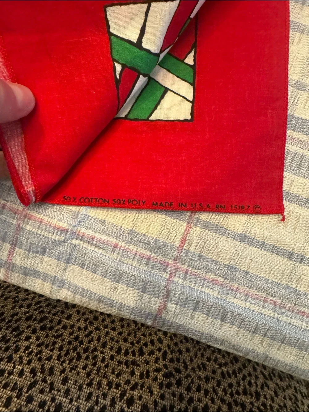 Festive Vintage Have-a-Hank Red Chili Pepper Holiday Bandana